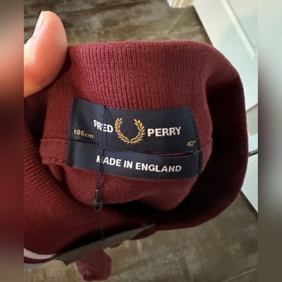 Fred Perry Twin Tipped Polo Shirt Maroon/White/Ice MADE IN ENGLAND - Picture 13 of 13